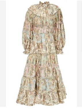 Zimmermann Pastel Paisley Tiered Midi Dress